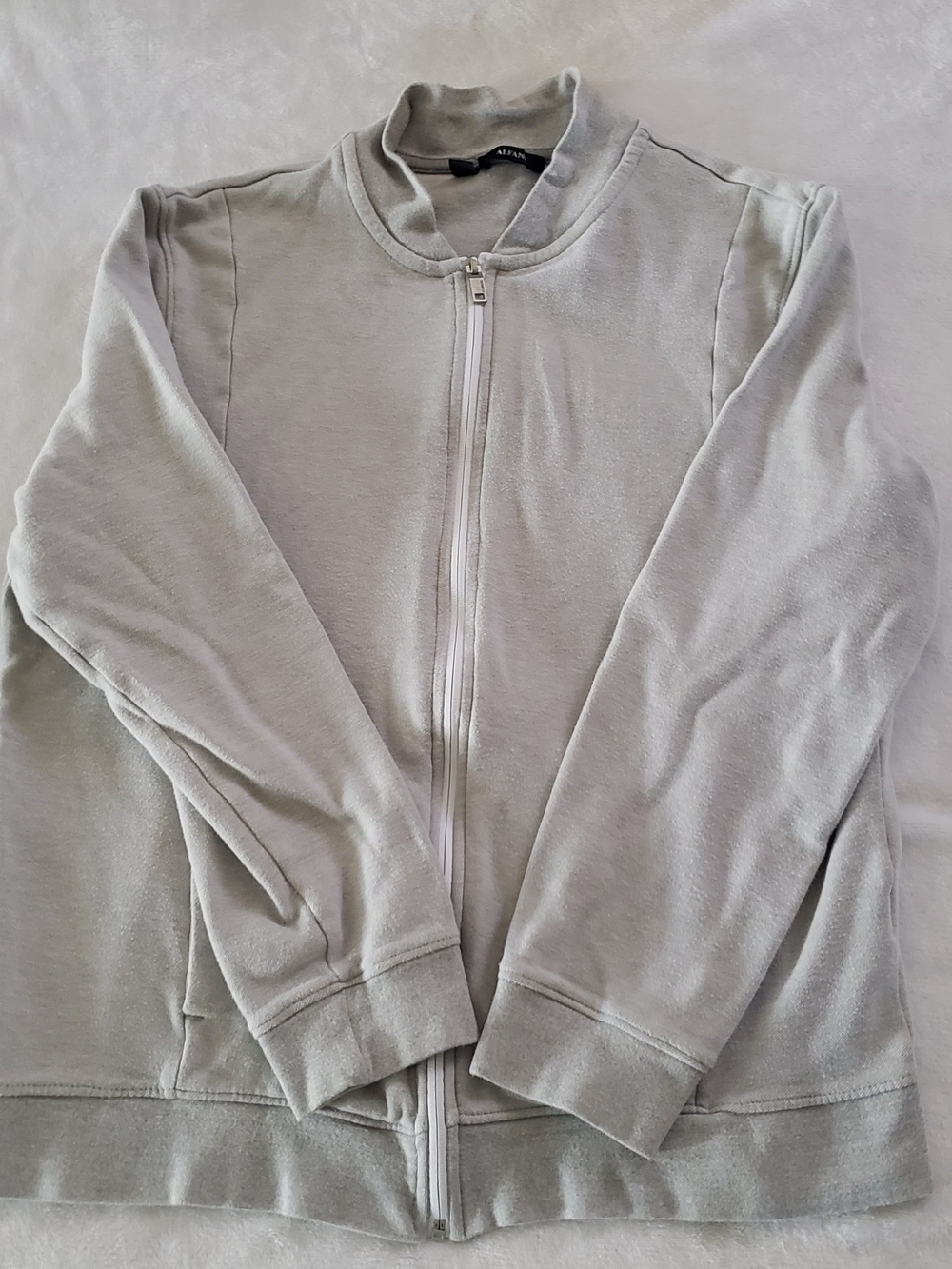 Alfani Light Gray Men's Full-Zip Sweater Jacket